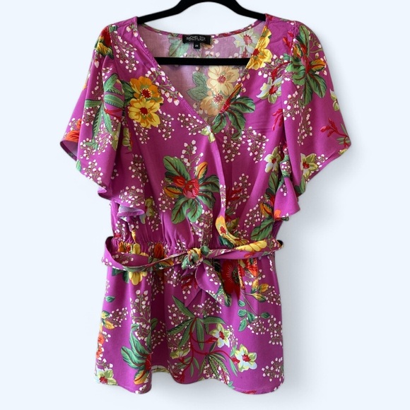 Plus Size Rachel Zoe Floral Women's Top - Picture 2 of 5